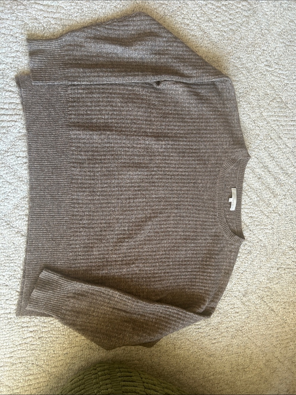 6% Wool Brown Oversized Box Sweater